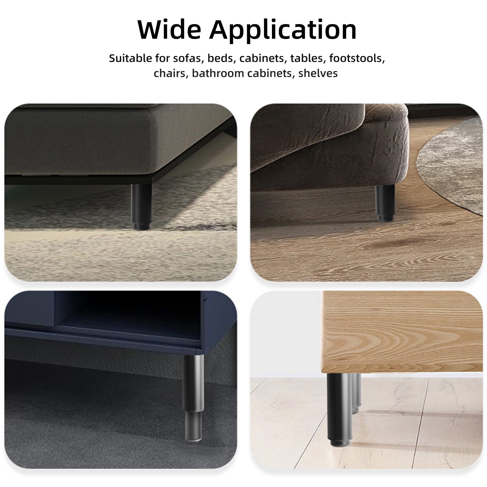 Amazon.co.jp: 調節可能な家具脚 4.7~7.1インチ | 金属製調節可能な